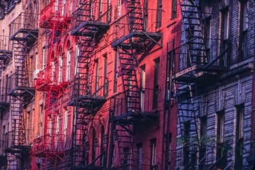 Fire escapes, Greenwich Village, New York, (c) Rob Walls